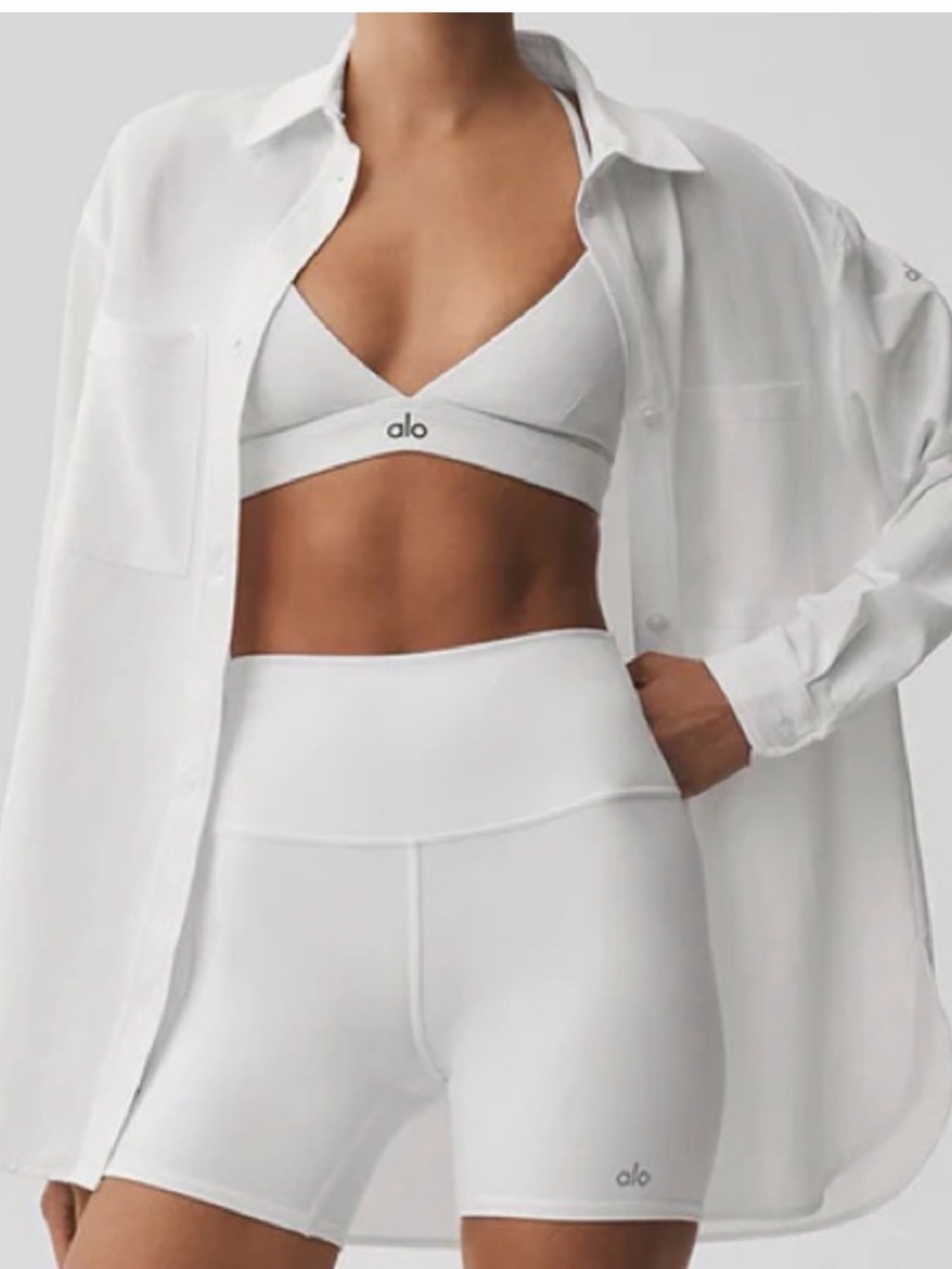 ALO Yoga Dreamscape White Button Down